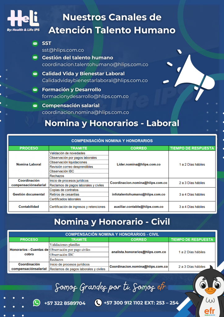 Heli Salud Canales de Atención Talento Humano