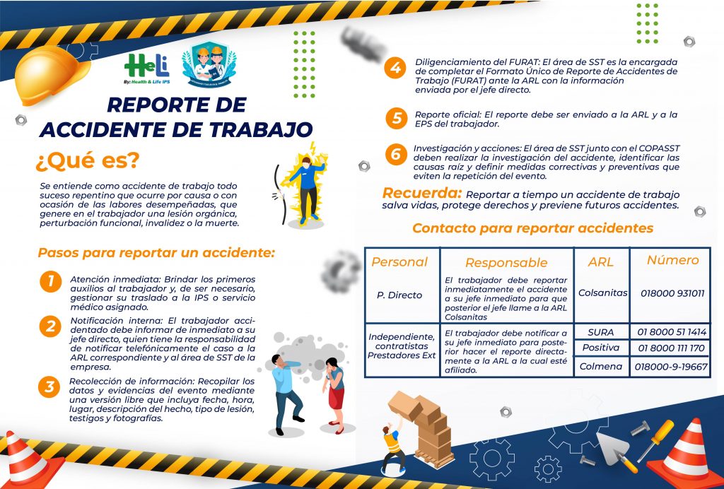 Como reportar accidente laboral en heli salud