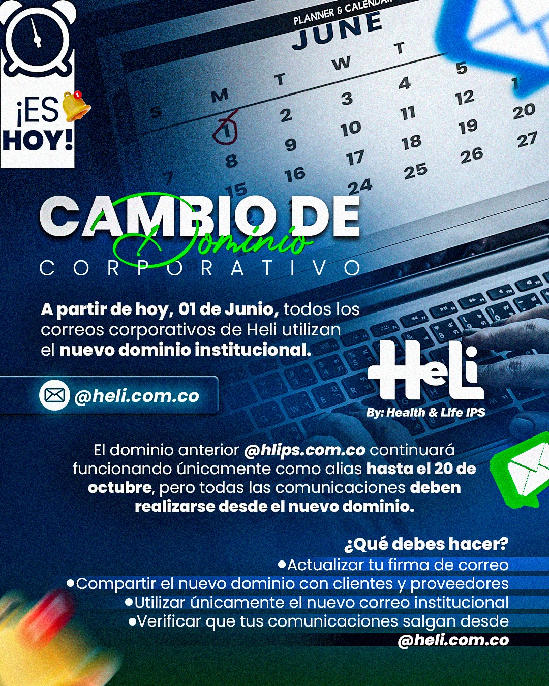 Cambio de Dominio de Heli Salud